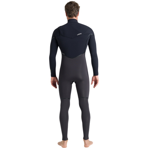 2026 C-Skins Mens Nuwave Wired 4/3mm Chest Zip Wetsuit CWI43MC - Meteor / Black / Blue